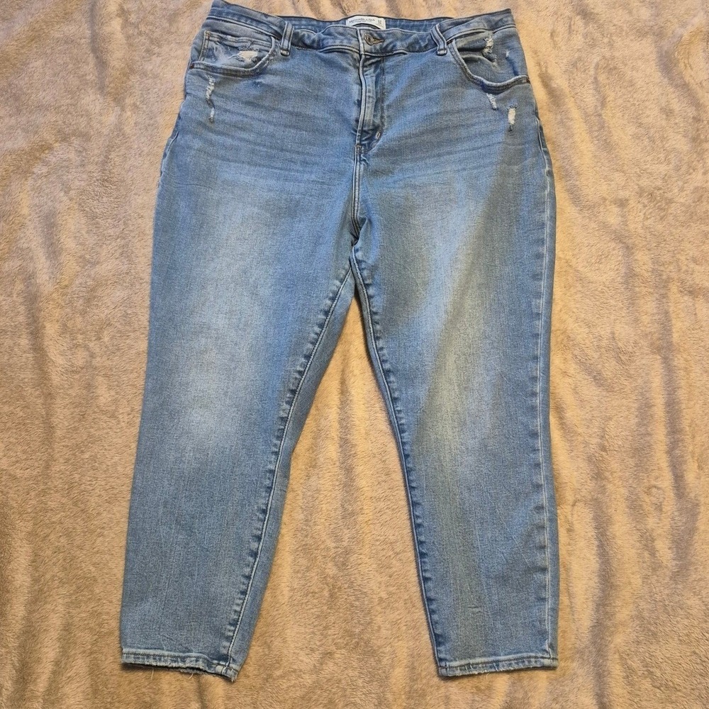 Abercrombie & Fitch Super Skinny Ankle High Rise Jeans Light Wash Size 34/18s